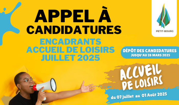 Appel à candidatures pour les encadrants AL Juillet 2025